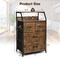 3 Drawer Storage Organizer Dresser with Wood Top and Sturdy Steel Frame-Rustic Brown